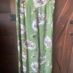 Chic Green Boutique Western Print Women's Maxi Pants